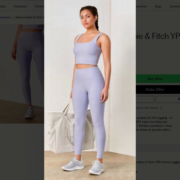 Abercrombie & Fitch Pants - Abercrombie & Fitch YPB SculptLUX 7/8 Length Legging Brisk Mist Size Small